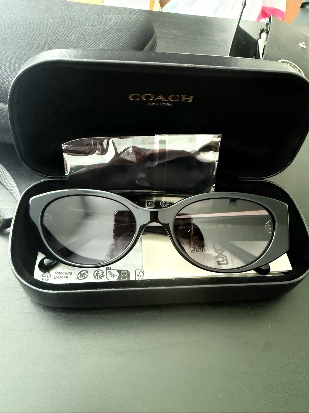Coach Black Cat-Eye Sunglasses with Gray Tint